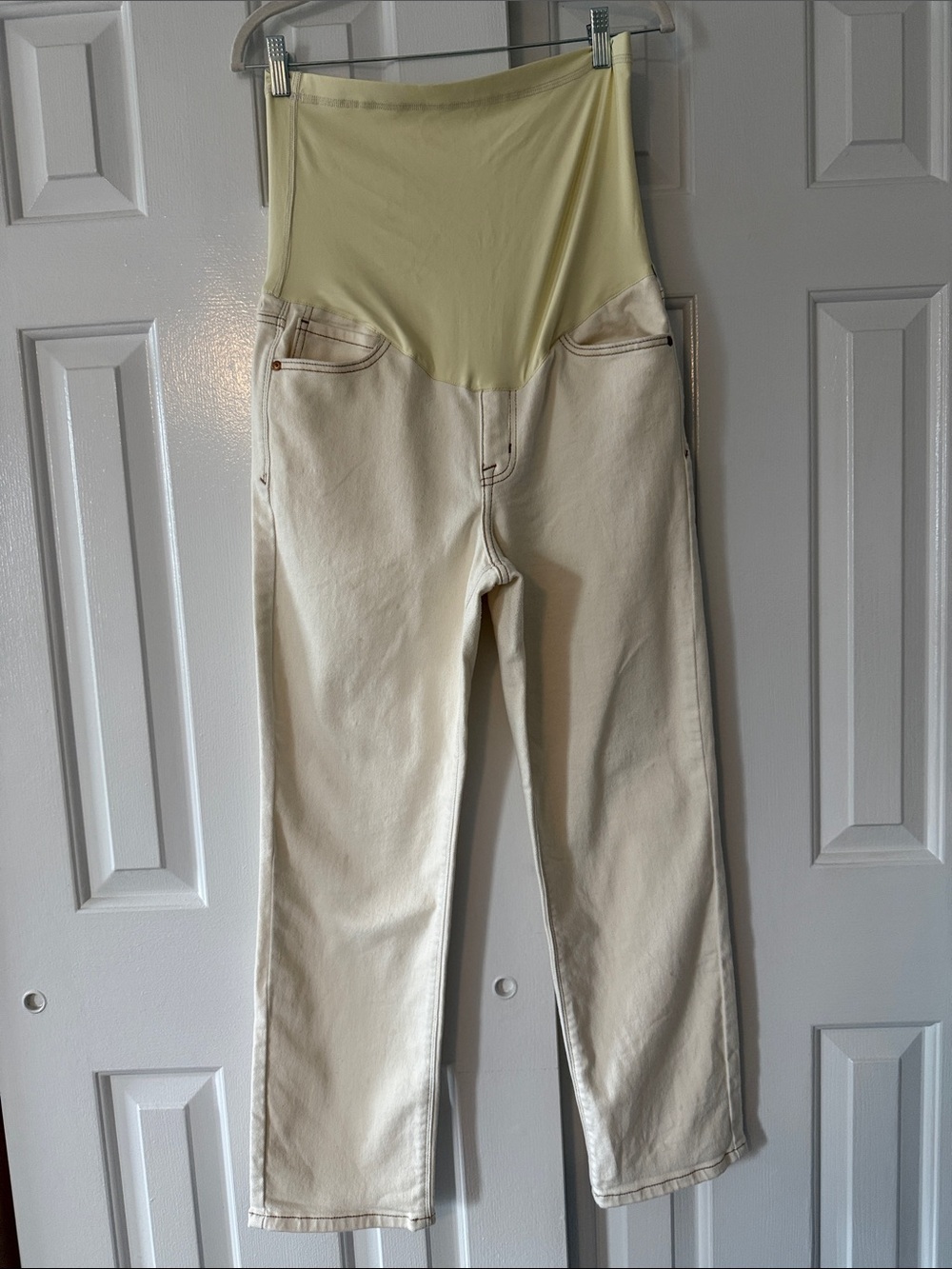 Pinkblush Cream Maternity Jeans - 29 - Picture 2 of 9